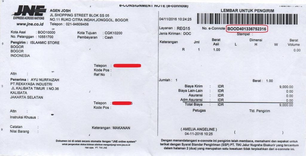 apa fungsi formulir pengiriman barang